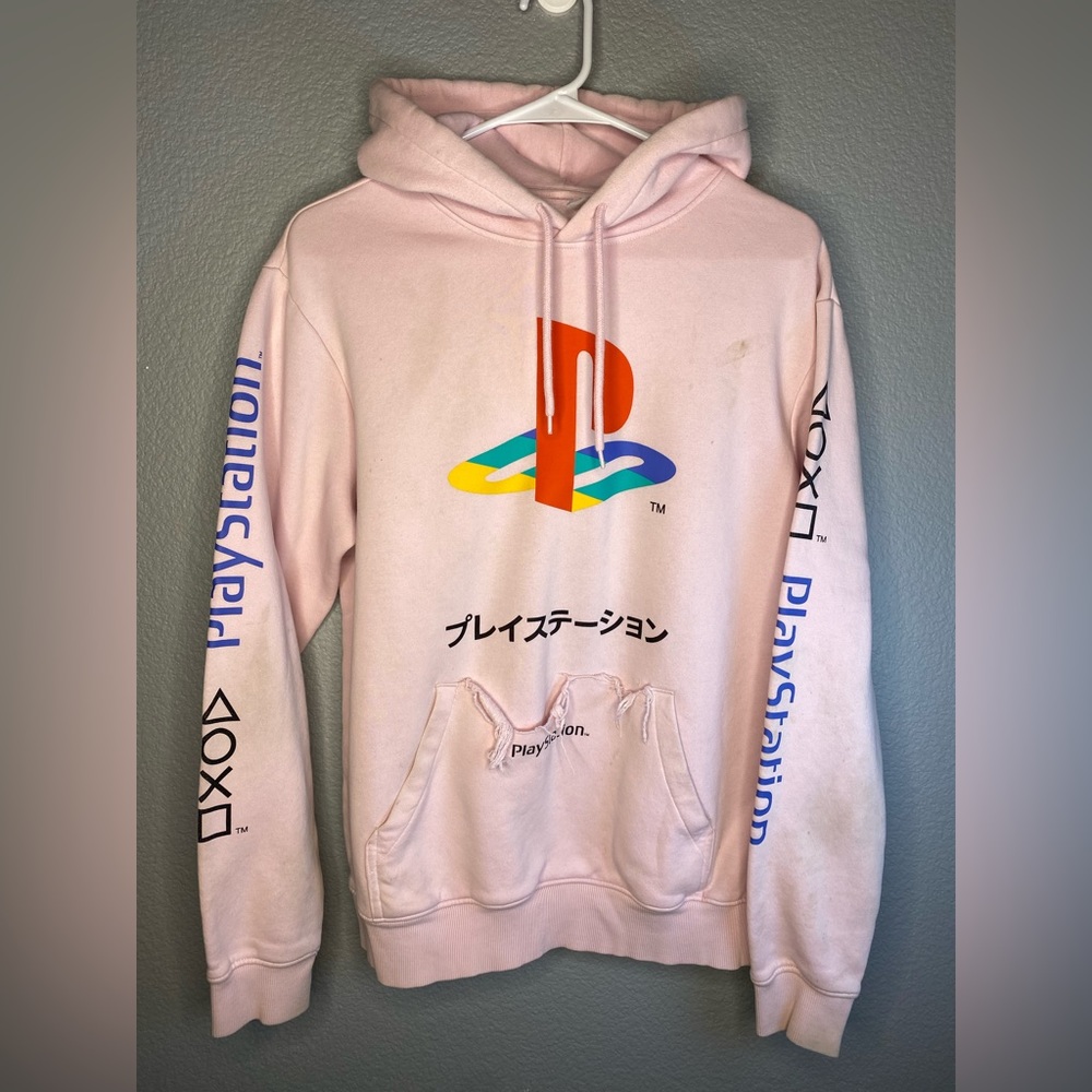 Reworked and Distressed PlayStation Hoodie